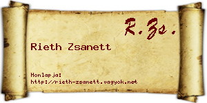Rieth Zsanett névjegykártya